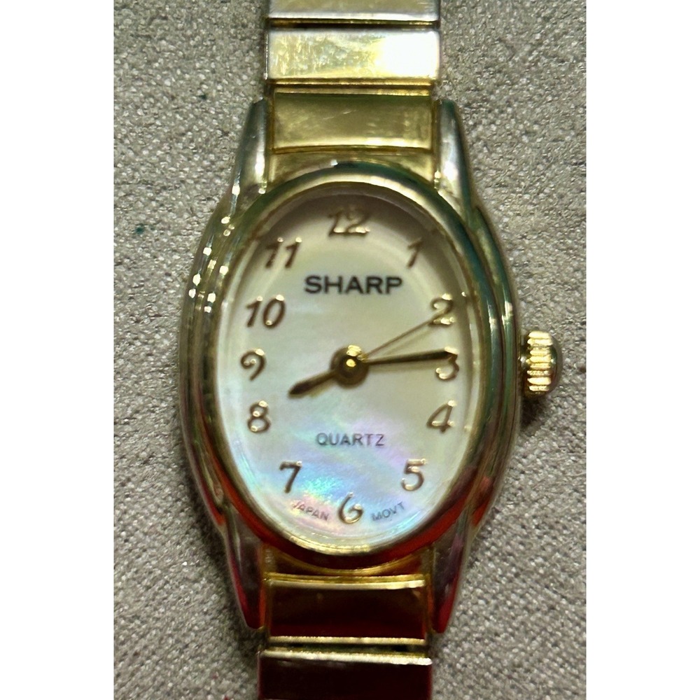Vintage Sharp Womens Watch Quartz Mother Of Pearl Stretch SHP5108 New Battery